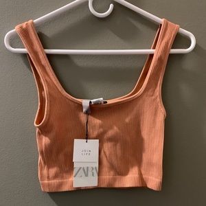 Coral Zara crop top brand new with tags